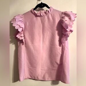 Liam & Co. Pink Ruffle Sleeve Blouse